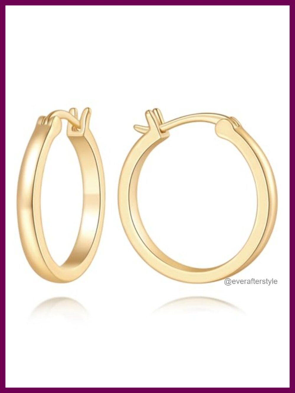 14K Gold Plated Hoop Earrings for Women - Multiple Sizes 16-40mm